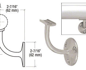 Del Mar Wall Mount Handrail Bracket – Brushed Stainless