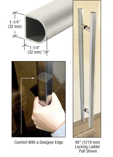 D36 36 in. D-Shape Ladder Pull – Brushed Stainless