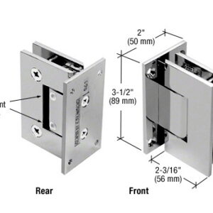 CRL Geneva 337 Series Adjustable Wall Mount Full Back Plate Hinge