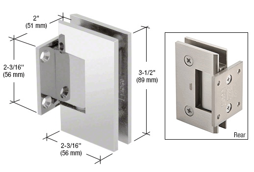 CRL Geneva 574 Series 5 Degree Pre-Set Wall Mount Short Back Plate Hinge