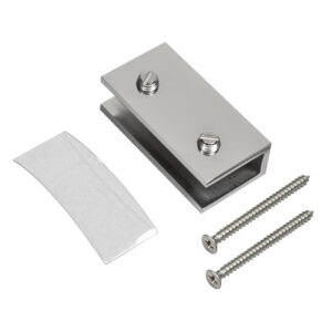 No-Drill Fixed Panel Glass Clamp – Polished Chrome