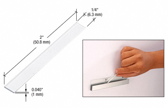 Clear Plastic Setting Blocks – .040 x 1/4 x 2 in.