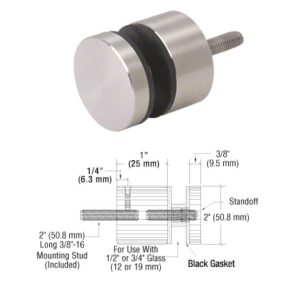 316 Glass Rail Standoff – 1 in. Projection