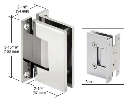 CRL Vienna 037 Series Wall Mount H Back Plate Hinge