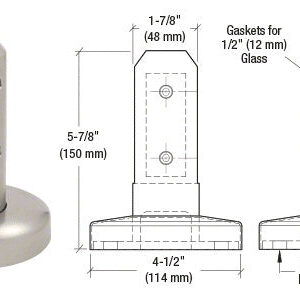 Round Surface Mount Spigot – Brushed Stainless
