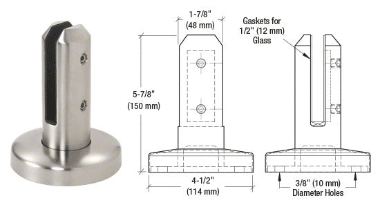 Round Surface Mount Spigot – Brushed Stainless